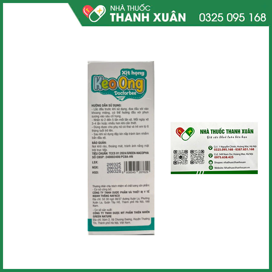 Xịt họng Keo Ong Doctorbee hỗ trợ phòng ngừa và làm giảm các triệu chứng đau rát họng, khản tiếng, viêm đường hô hấp trên